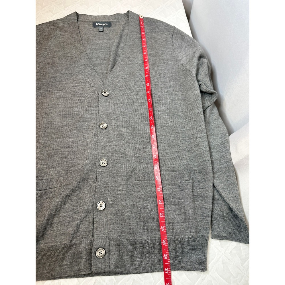 Bonobos Xtra Fine Merino Wool Cardigan MEDIUM Preppy Smart Casual Grampacore - Picture 3 of 5